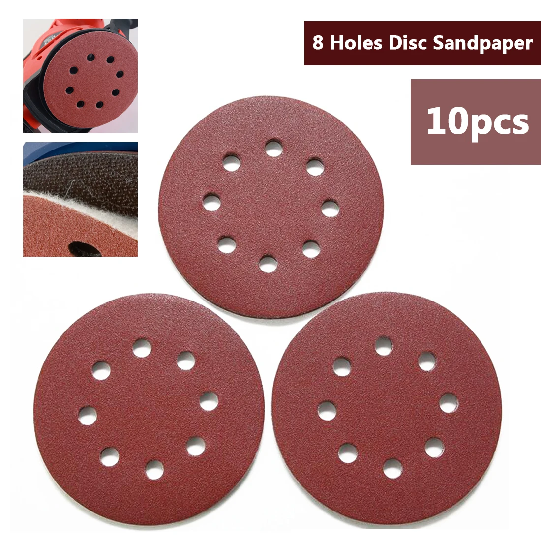 125mm 10pcs Round Sandpaper Disk Sand Sheets Grit 60-2000 Hook Loop Sanding Disc For Sander Grits