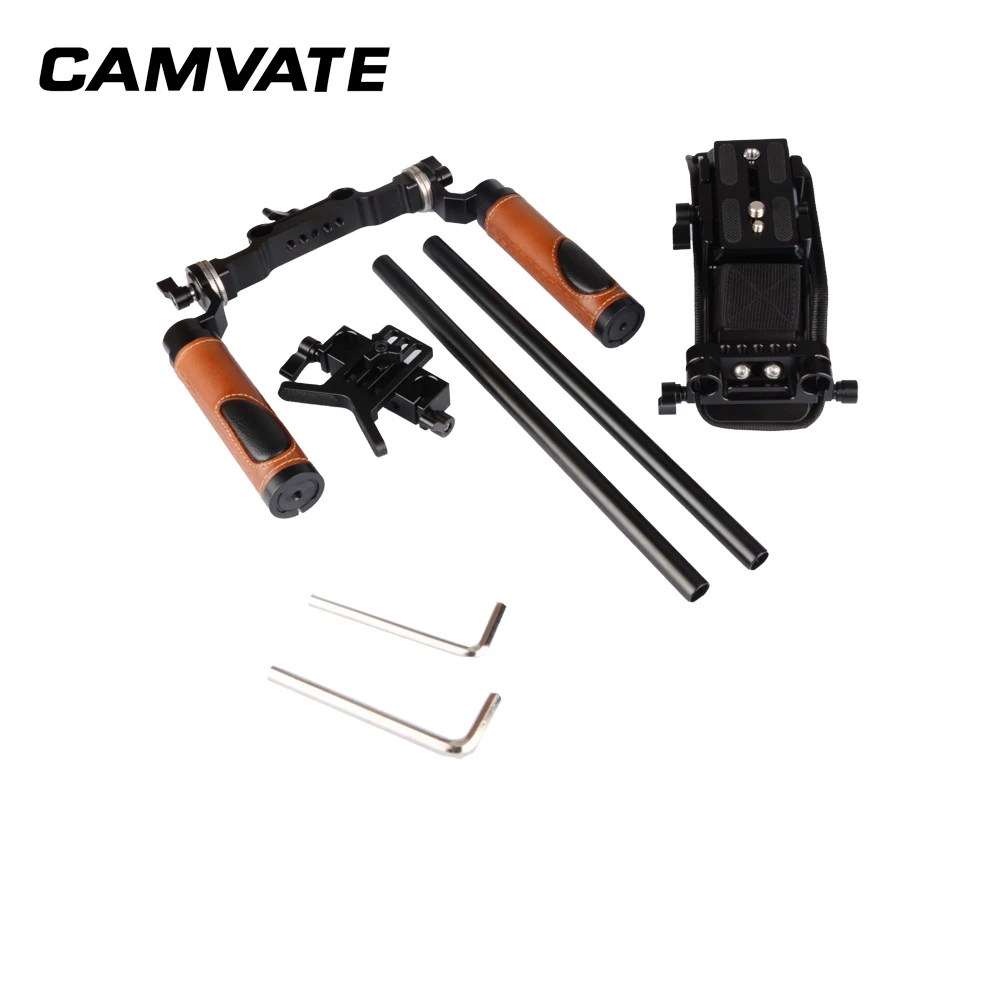 Cammate Pro видеокамера Наплечная установка с Manfrotto QR Базовая пластина и ARRI Rosette двойная рукоятка C2064