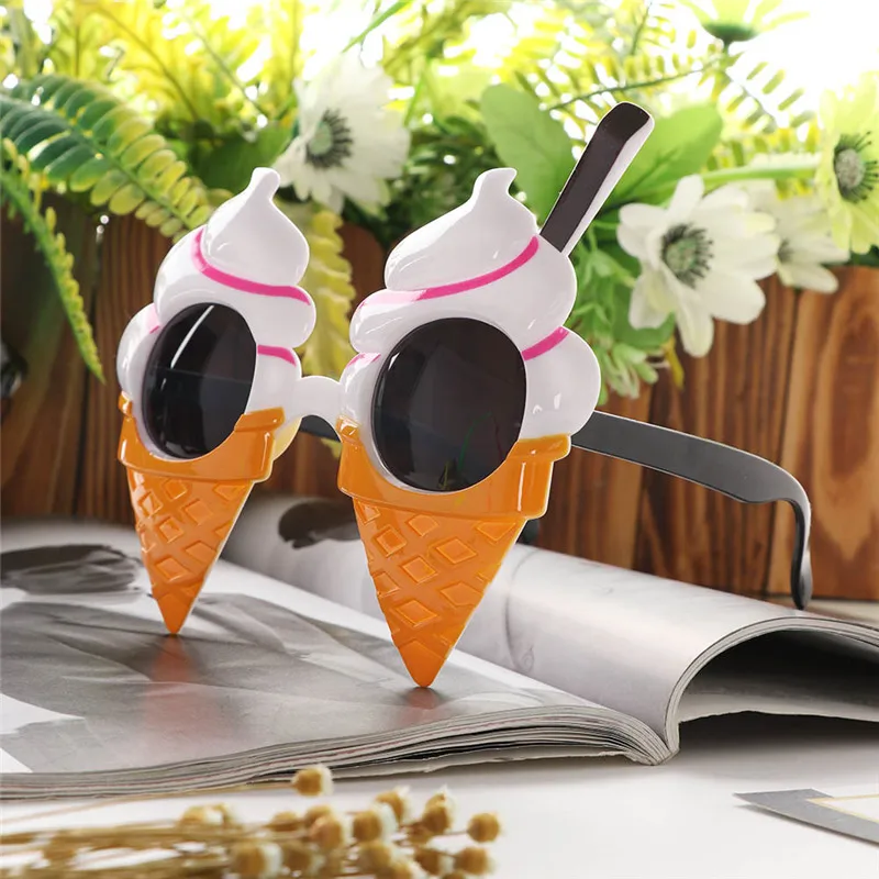 

Ice Cream Cone Funny Sunglasses Masquerade Birthday Party Glasses Emoji Party Accessories Holiday Decoration Props