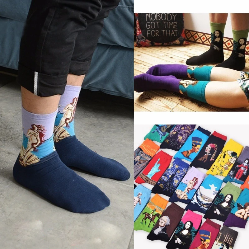 3D Retro Art socks Women Men Funny Novelty Starry Night Vintage Tube happy Socks For Women Long Cotton van gogh socks novelty 3D Retro Art socks Women Men Funny Novelty Starry Night Vintage Tube happy Socks For Women Long Cotton van gogh socks novelty