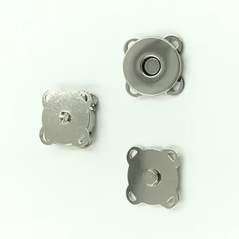 

100Sets Silver Tone Plum Blossom Shape DIY Purse Handbag Closure Magnetic Clasps 19x19mm
