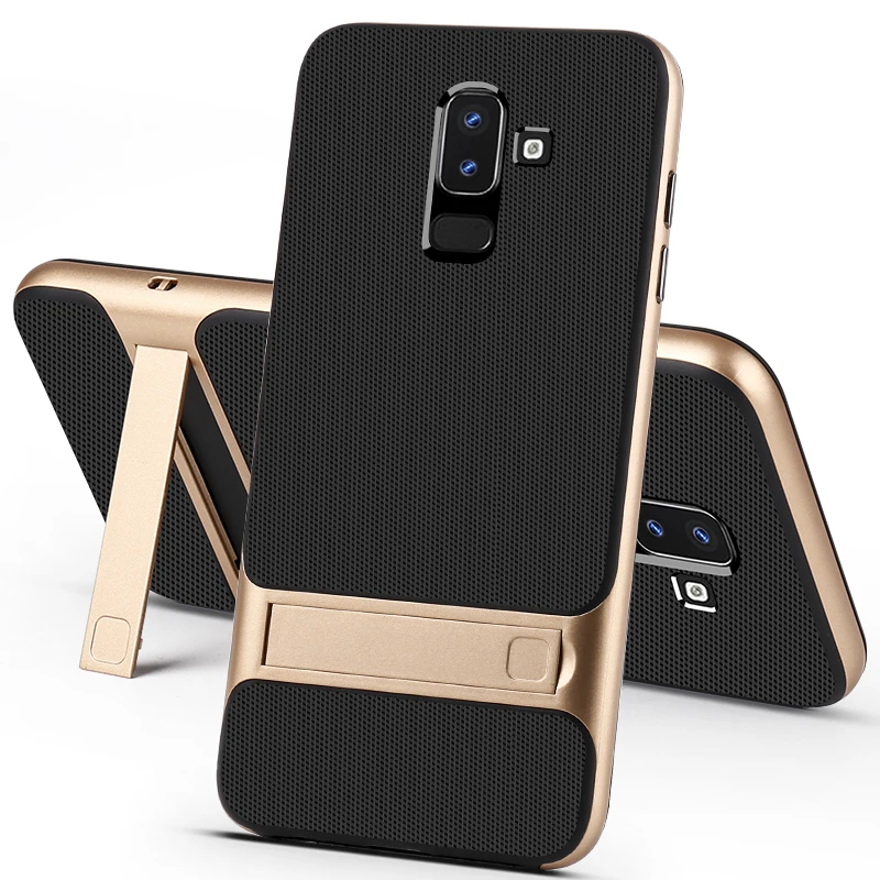 Роскошные чехлы для телефонов samsung Galaxy J8 2018 чехол с 3D подставкой ТПУ ПК гибридный
