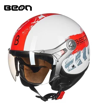 

hot sale BEON motorcycle helmet vintage mens womens moto capacete half face helmet ECE Approved B100