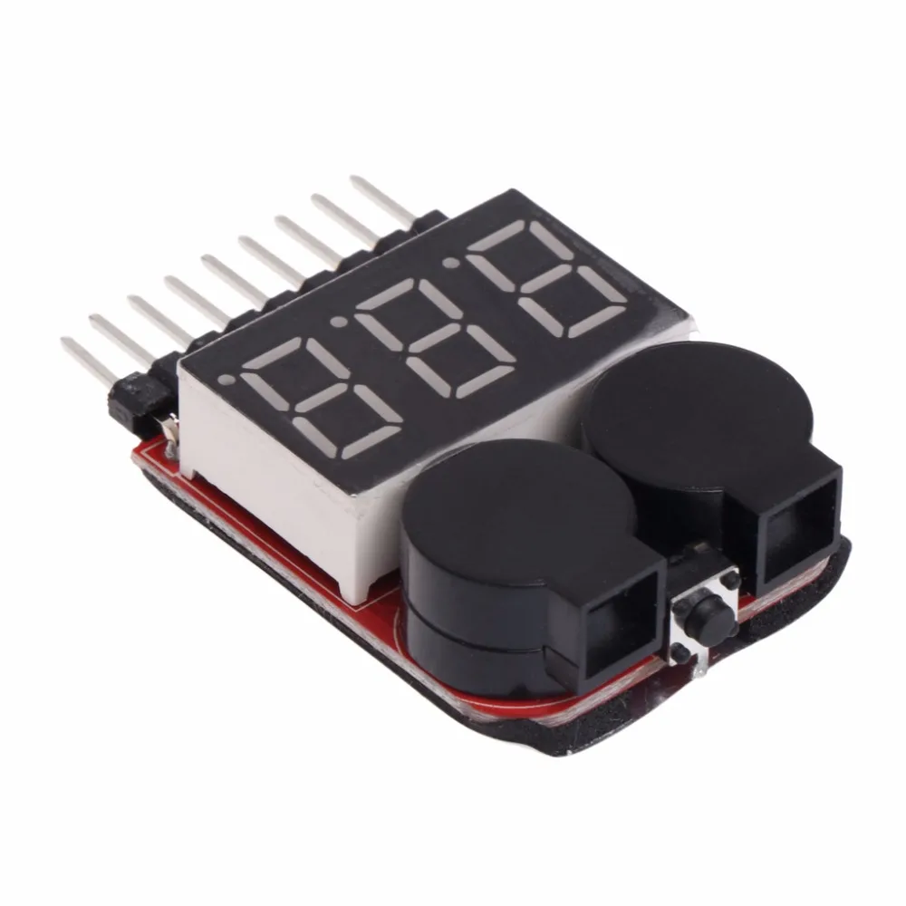 

1-8S Lipo/Li-ion/Fe RC Boat Battery 2 In 1 Tester LED Low Voltage Buzzer Alarm