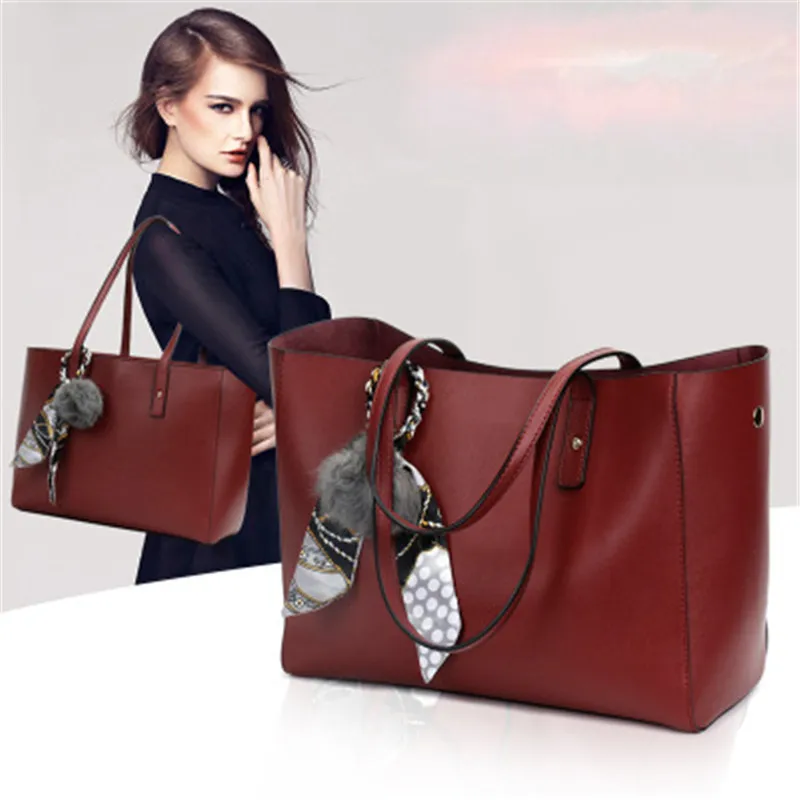 

Women Bag Oil Wax Leather Handbags Luxury Lady Hand Bags with Purse Pocket Women Shoulder Bag Daughter Package New 2018 Fashion