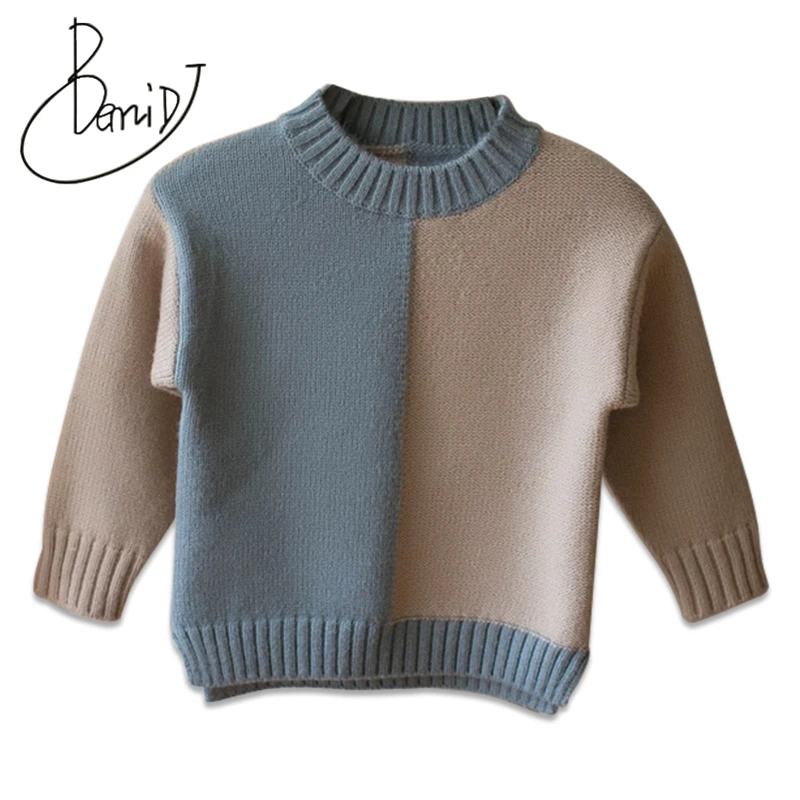 

2018 kids sweaters boys Patchwork sweaters children pullover spring autumn baby boy knitted top child boy sweater winter clothes