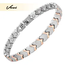 Vivari классические Нержавеющая сталь Для женщин браслет 2 тон цвета: золотистый, Серебристый ювелирные изделия 24 шт. магниты Женские Шарма