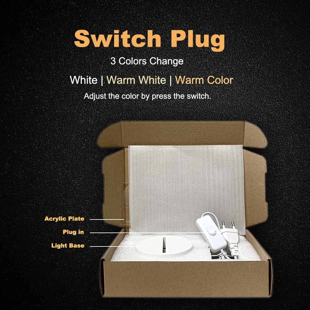 SWITCH 3 COLORS GAOPIN Танцы Снеговик 3D лампа светодиодный USB лампы сенсорный RGB 16/7/3 цвета Изменение LED настольная лампа ночник прикроватная декоративная светодиодная лампа - Испускаемый цвет: SWITCH 3 COLORS