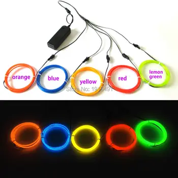 5Pieces x 1Meter EL Cable Rope Nighttime Show Favors 3.2mm Cold Light Holiday Lights Glisten Neon Led Light for Carnival Decor top selling el cable rope explorer design clothes led strip neon light stylish luminous costume for carnival new years day decor