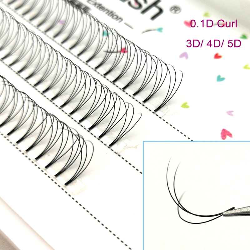 Heat bonded2D/3D/4D/5D 0,1 D завитые ресницы, удлиняющие русские объемные вееры, мягкие Индивидуальные Накладные норковые ресницы