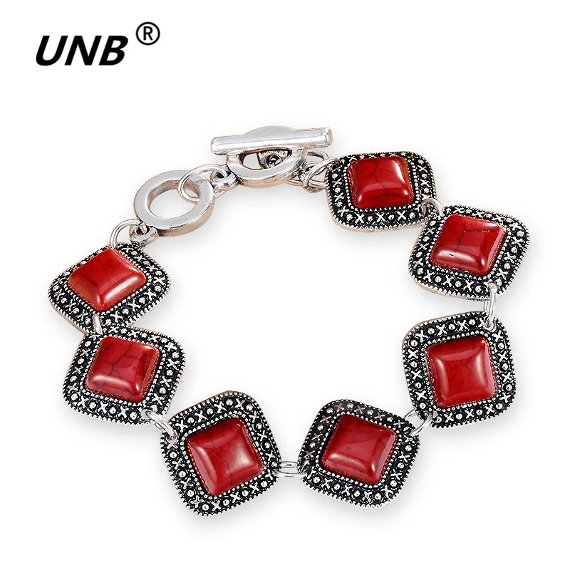 

New Tibetan Silver Red Color Green stone Bracelets & Bangles Inlay Roundness Nation Bohemian Bracelets For Women Fine Jewelry
