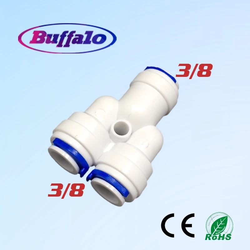 

100Pcs 3/8" Tube OD Type Y Hose Connection Push Fit RO Water Reverse Osmosis System to Connector Water Tube Fitting
