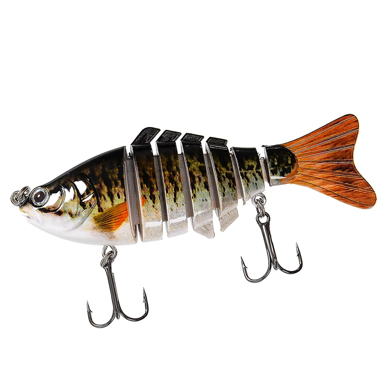 Isca de Pesca Equipamento de Pesca Isca de Pesca com 6 Seções Swimbait com 6 Gancho Superior 10 Cm-4 - 0.55 Oz-15.4g 5 pc 7 7 Esporte e Lazer