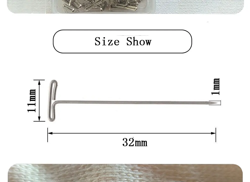 150 шт парик t-булавки 32 мм с пластиковой коробкой для блокирования вязания моделирования ремесел