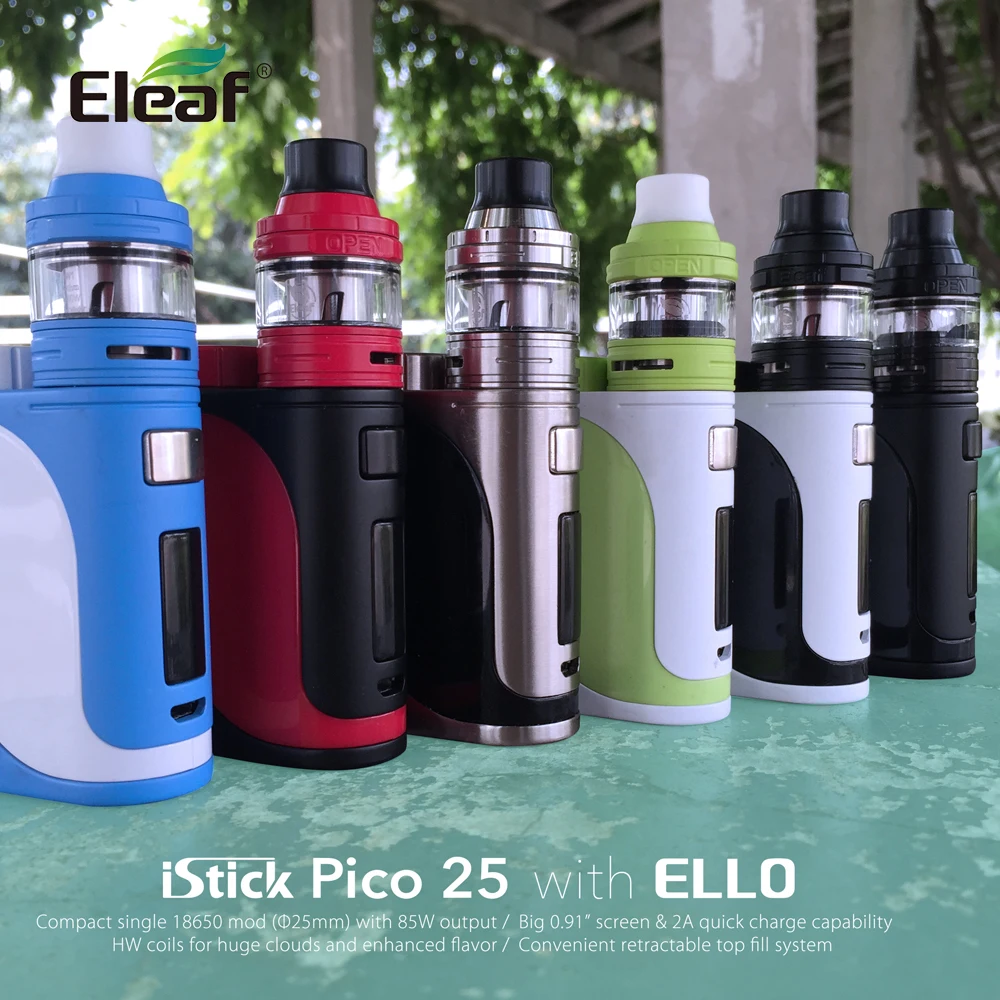 Оригинальный набор Eleaf iStick Pico 25 с атомайзером ELLO 1 85 Вт 2 мл HW1/HW2 в рулонах Vape Box Mode