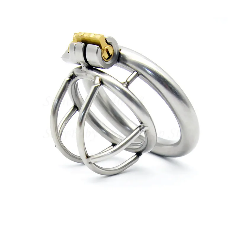 New Super Small 304 Stainless Steel Male Chastity Device Cock Cage Penis Virginity Lock Cock Ring Adult Game Chastity Belt