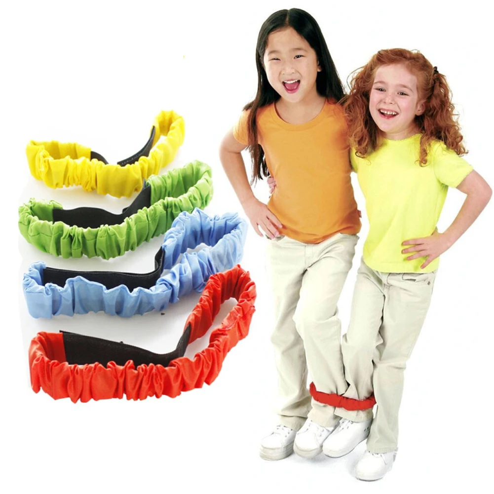 

Comfortable Children Two People Three-legged Elastic Ropes Tied Foot Race Sports Game Kids Outdoor Toys Quality #17