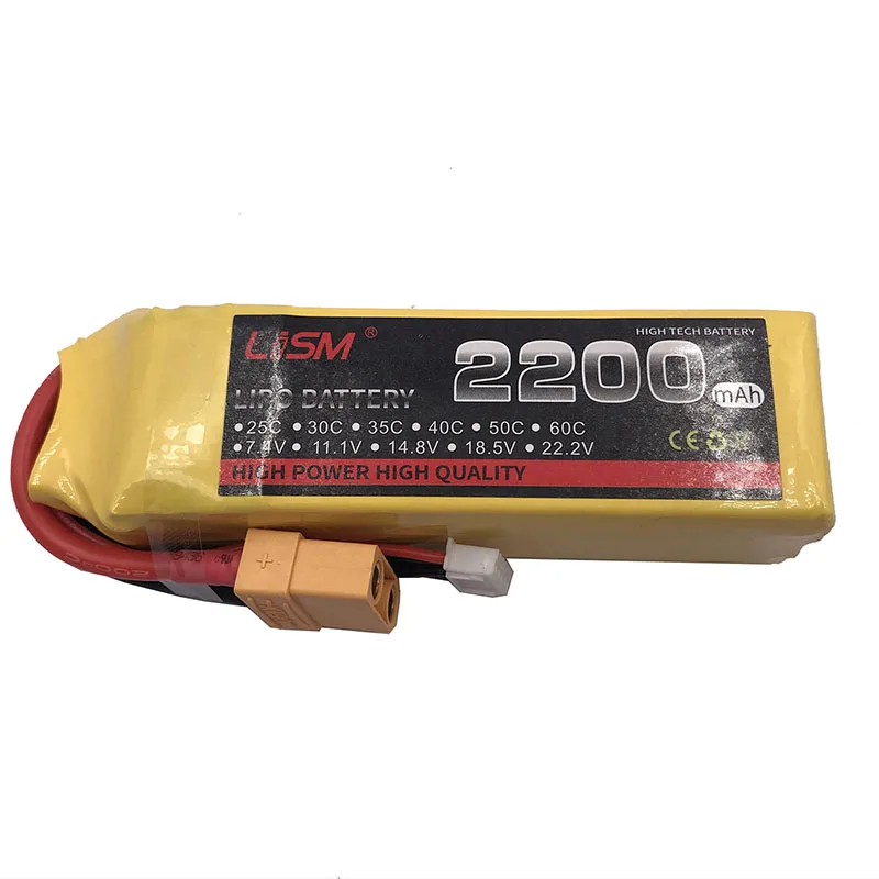 

RC Lipo battery 4S 14.8V 2200mAh 40c max80c for Airplane Boat Car Tank akku batteria high quality#15A66