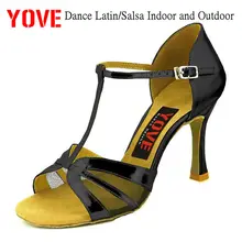 YOVE стиль w137-17 танцевальная обувь Бачата/Сальса крытый и открытый Женская танцевальная обувь