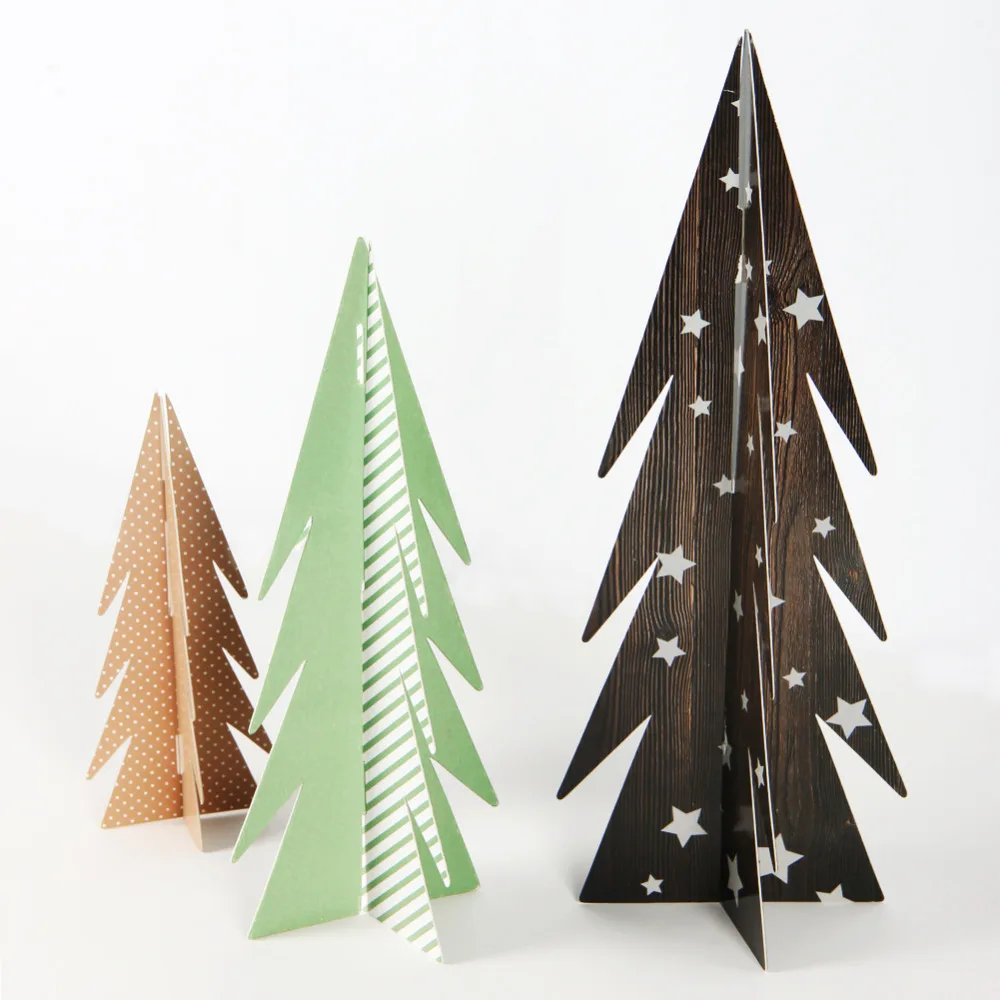

Pack of 3 Christmas Paper Trees Table Centerpiece Christmas Table Settings Fun Craft Christmas Gifts