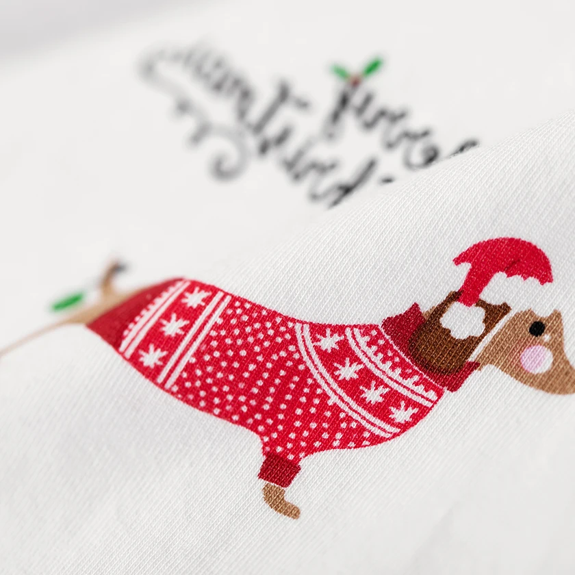 Женская рождественская Одежда для собак, пижама с мультяшным принтом, укороченный топ, свободный крой, белые топы для сна, большие размеры! T7N001J