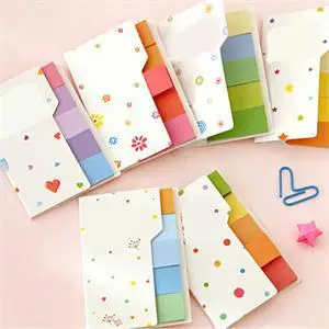 

2017 Cute rainbow colored Sticky Notes Memo Pads N times Bookmark Scrapbooking Sticker Paper Students Supplies Multi Color