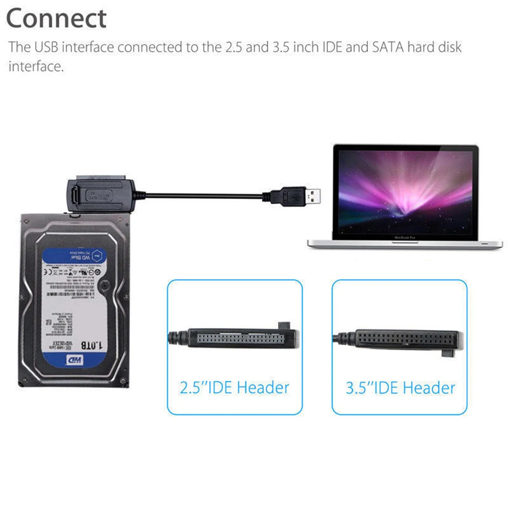 SATA/PATA/IDE к USB 2,0 адаптер конвертер кабель для 2,5/3,5 дюймовый жесткий диск