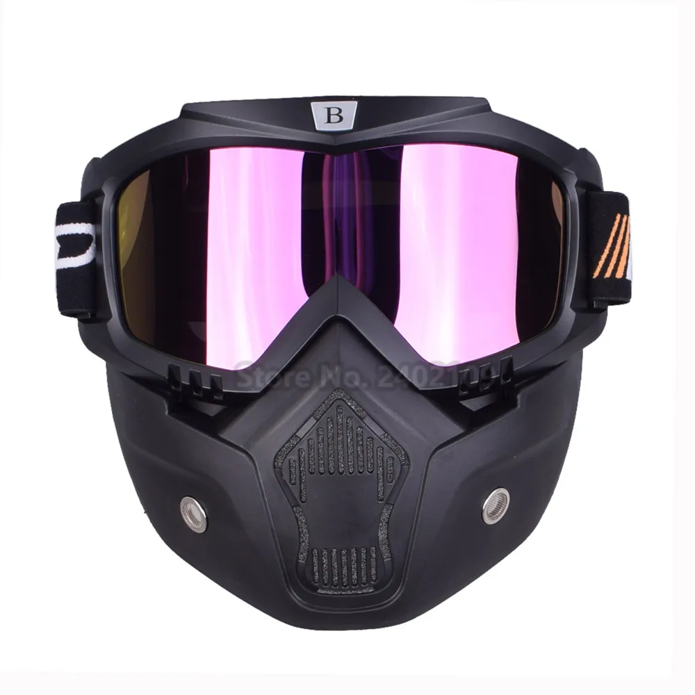 

Detachable Modular Moto Mask Goggles And Mouth Filter Perfect for Open Face Motorcycle Half Vintage Retro Helmets Casco Capacete