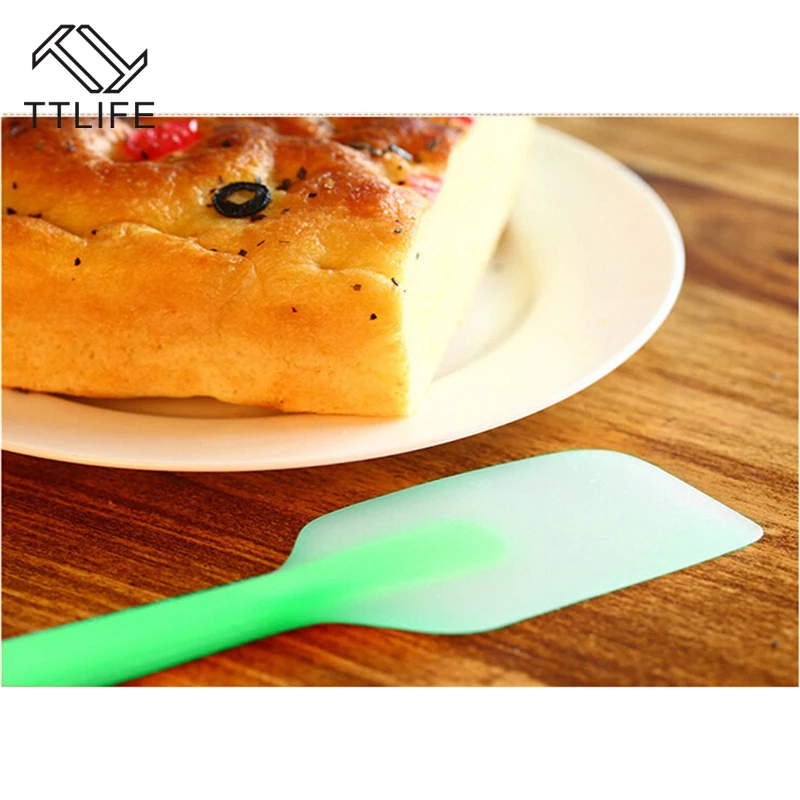  TTLIFE 1pcs Silicone Non Stick Butter Cake Cream Butter Spatula Mixing Batter Scraper Brush Cookie 