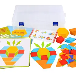 Геометрический Форма головоломка Танграм игрушки красочные деревянные игры творчества головоломки детские дошкольные развивающая