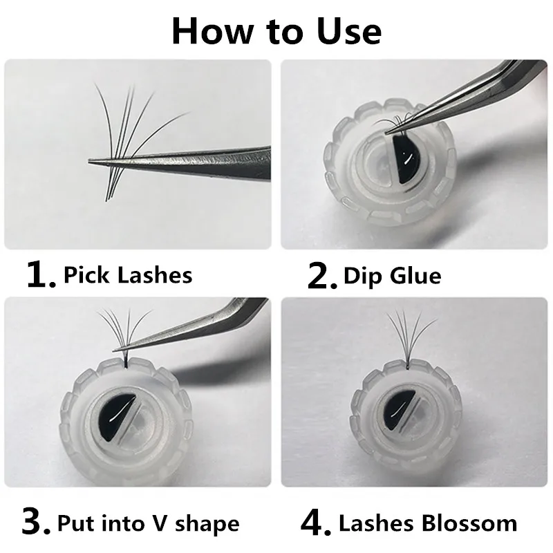 

50pcs Disposal Eyelash Glue Holder Grafting Eyelashes Quick Blossom Palette Eyelash Extension Tool For Starter