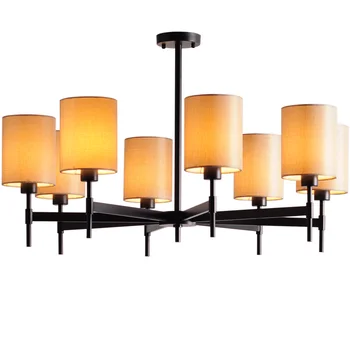 

American Copper Chandelier light 8 head Full Bronze for Bedroom Dining Living Room Luxury Suspendsion light Fixture E14 3W lamp