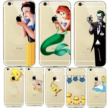 Fashion New Soft TPU Silicone Covers for fundas iphone 7 7plus 6 6S 5 5SE Cartoon Animals Phone Cases Pokemons Mermaid Capinhas