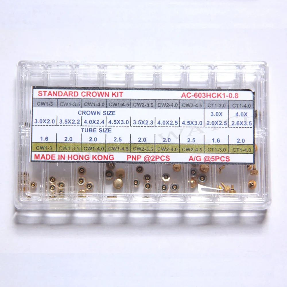 63 шт./кор. Золотые/серебряные часы заводная головка 0,8 мм кран Диаметр разбирают Размеры заводная головка для мобильного часо-Запасные части для замены