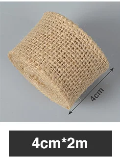 2 метра джутовые мешковины Hessian рулоны деревенский Винтаж DIY орнамент Мешковина домашний декор День рождения Свадьба Вечеринка Рождество украшения - Цвет: 4cmX2m