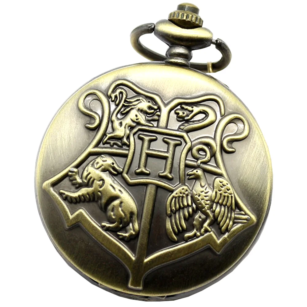 Кварцевые карманные часы Hogwarts The Deathly Hallows из нержавеющей стали ожерелье цепочка Fob часы для мужчин и женщин Подарки - Цвет: a