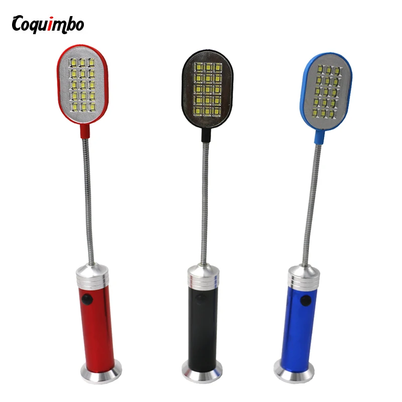 

New LED Flashlight Flexible 1 Mode Aluminum Desk Light Lamp 15 LED Flashlight With Magnet Torch Perfect Companion Light