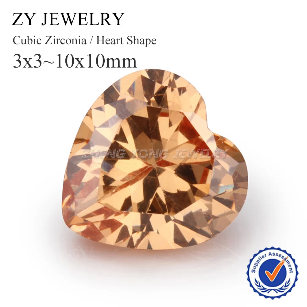 

Free Shipping Heart Shape Machine Cut Cubic Zirconia 3x3-10x10mm 5A Synthetic CZ Stone For Fashion Jewelry