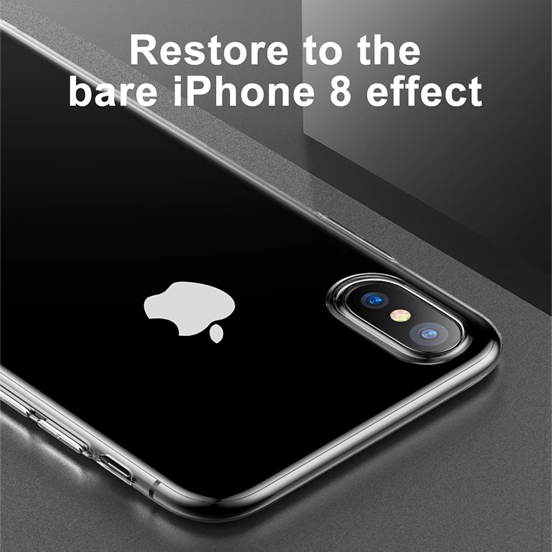 Baseus For iPhone X Case, Ultra Thin Soft Silicone Case For iPhone X Coque Anti Knock Transparent Phone Accessories Back Funda