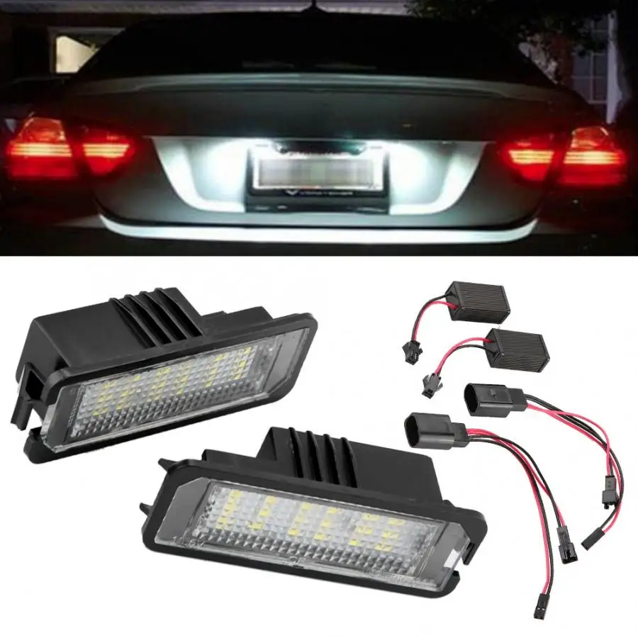 

1 Pair LED PC Car License Plate Light Lamp Fit for GOLF4 GOLF5 GOLF6 GOLF7 Skoda Leon2 Leon3 Ibiza Exeo Altea Seat Lupo Scirocco