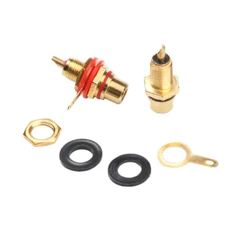 

1Pair/2Pcs RCA Female Socket Connector Chassis Panel Mount Adapter Audio Terminal Plug