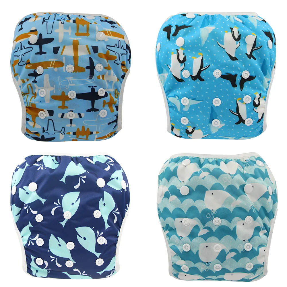 

Ohbabyka Reusable Baby Diapers for Swimming Animal Print Underwear Waterproof Cloth Diaper Swim Pants Newborn Infant Swimwear