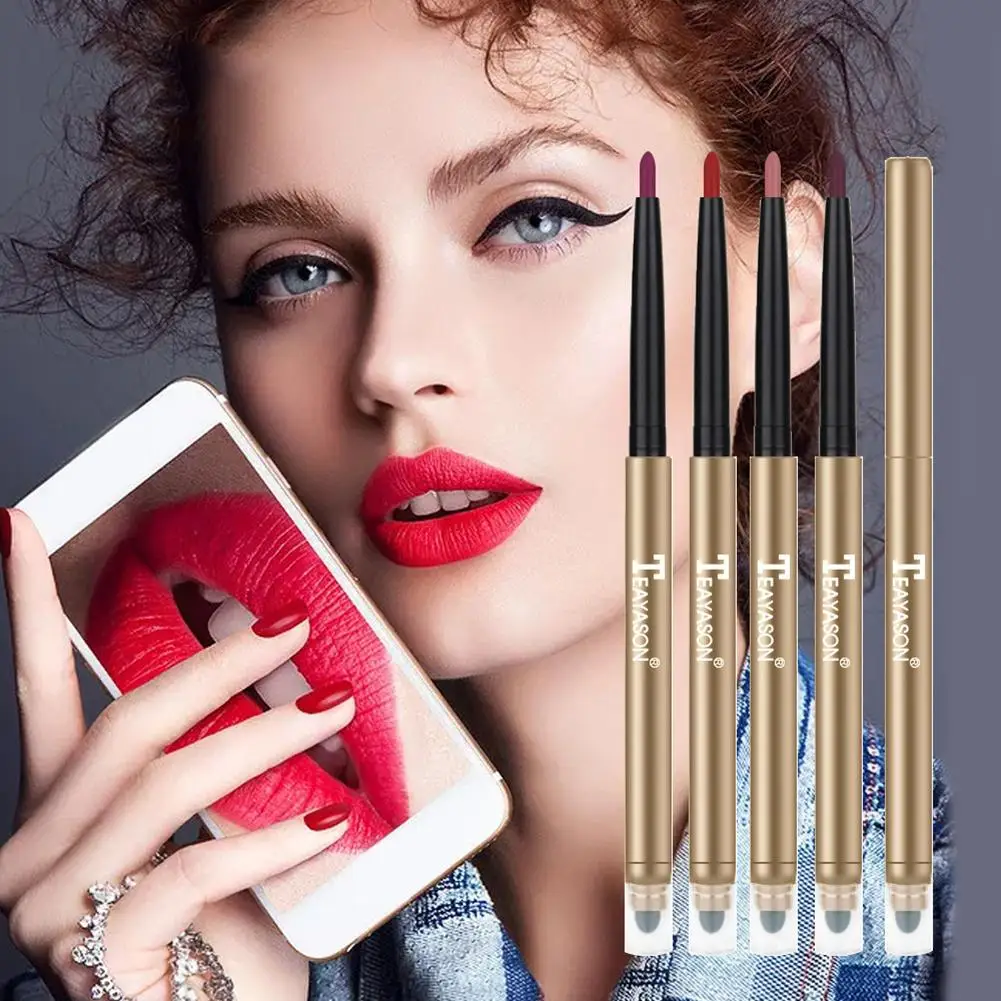 Double Head Automatic Lip Liner Pencil Waterproof Long Lasting Matte Makeup New