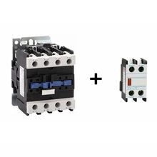 1 шт. 50A Ампер 4 полюса 4NO 220 В 50 Гц/60 Гц контактор переменного тока с 1 шт. вспомогательный контакт(1NO+ 1NC