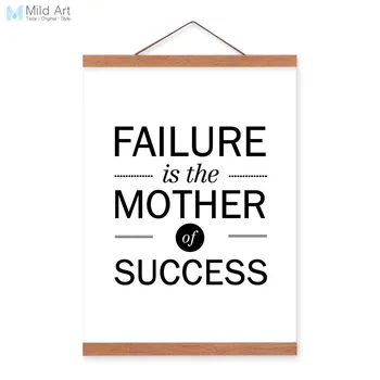 

Modern Black White Success Typography Quote Wooden Framed Canvas Painting Living Room Decor Wall Art Print Picture Poster Scroll