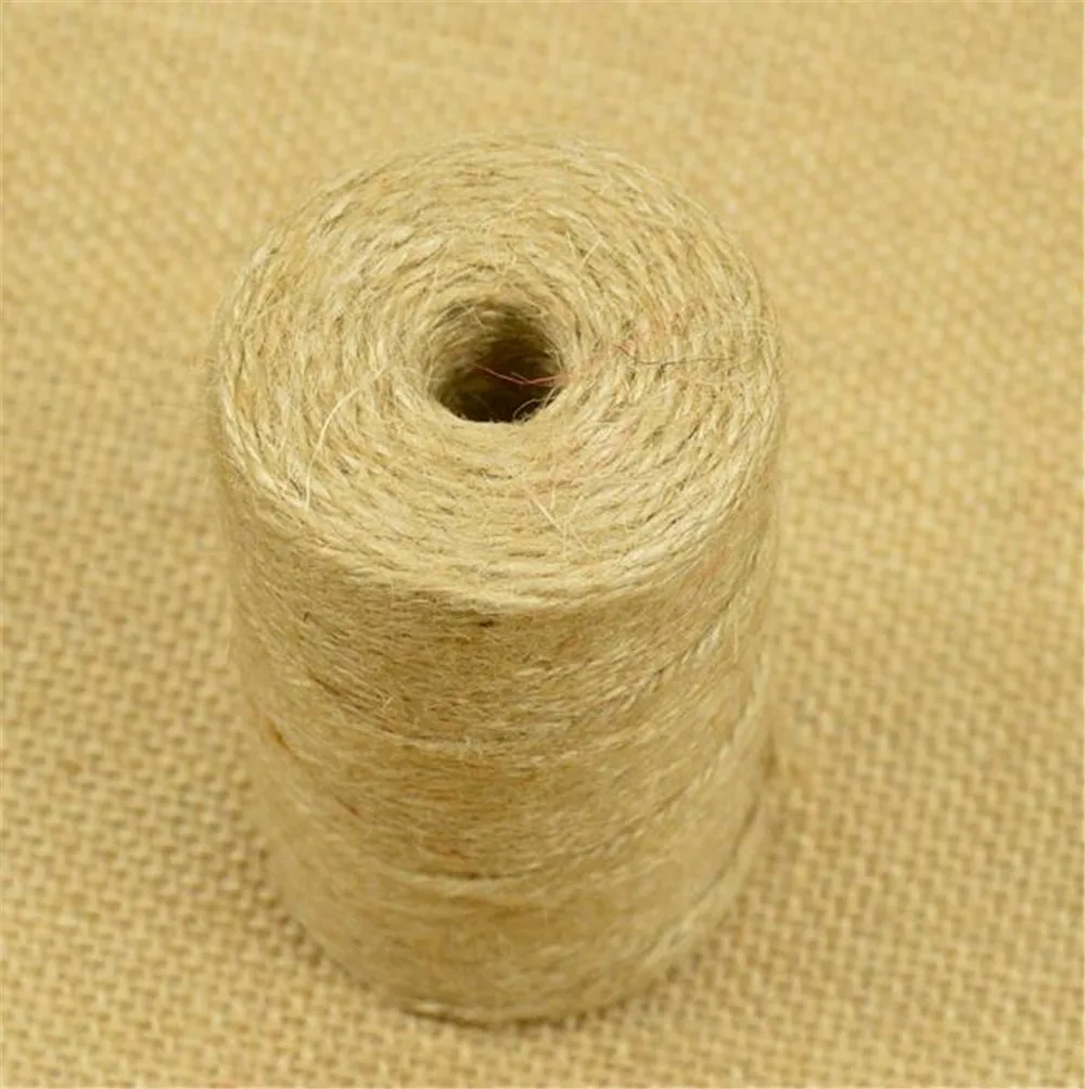 100m/roll 3 ply Natural Jute Hemp Twine Rustic String Cords Hemp rope Wrap Craft Making Decor Rope