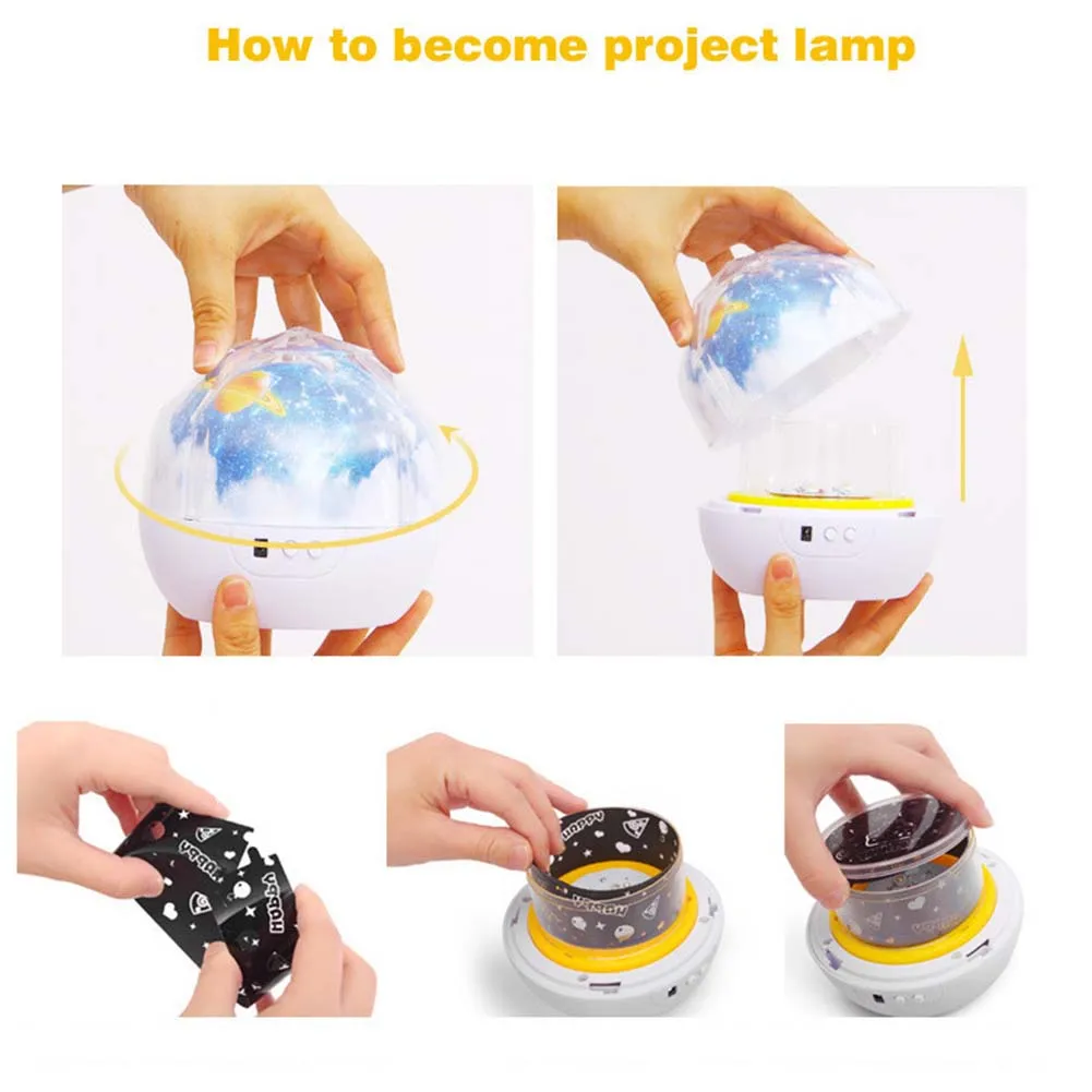 

LED Night Light USB Rechargeable Starry Sky Star Moon Planet Cosmos Projector Lamp Kid Birthday Gift MDJ998