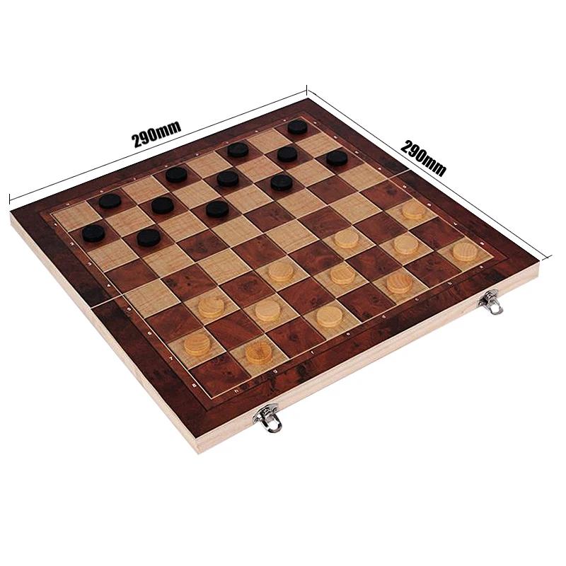 Дизайн 3 в 1 деревянный международный шахматный набор доска путешествия игры шахматы нарды шашки развлечения