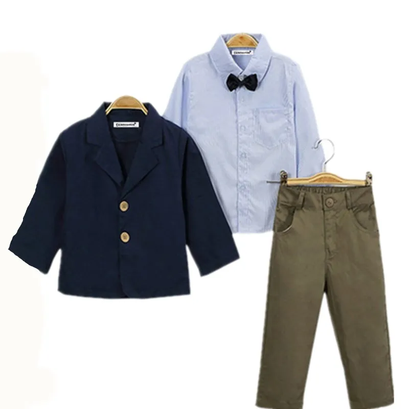 Одежда для детей от 2 до 8 лет Новинка года; комплект детской одежды из 3 предметов для мальчиков; куртка; футболка; Брюки Модный спортивный костюм из 3 предметов - Цвет: Черный