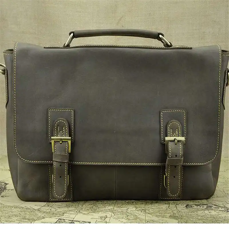 

Steelsir New Arrival Foreign Trade Import Men Retro Crazy Horse Leather Business Briefcase 15 Inches Big Capacity Laptop Bags